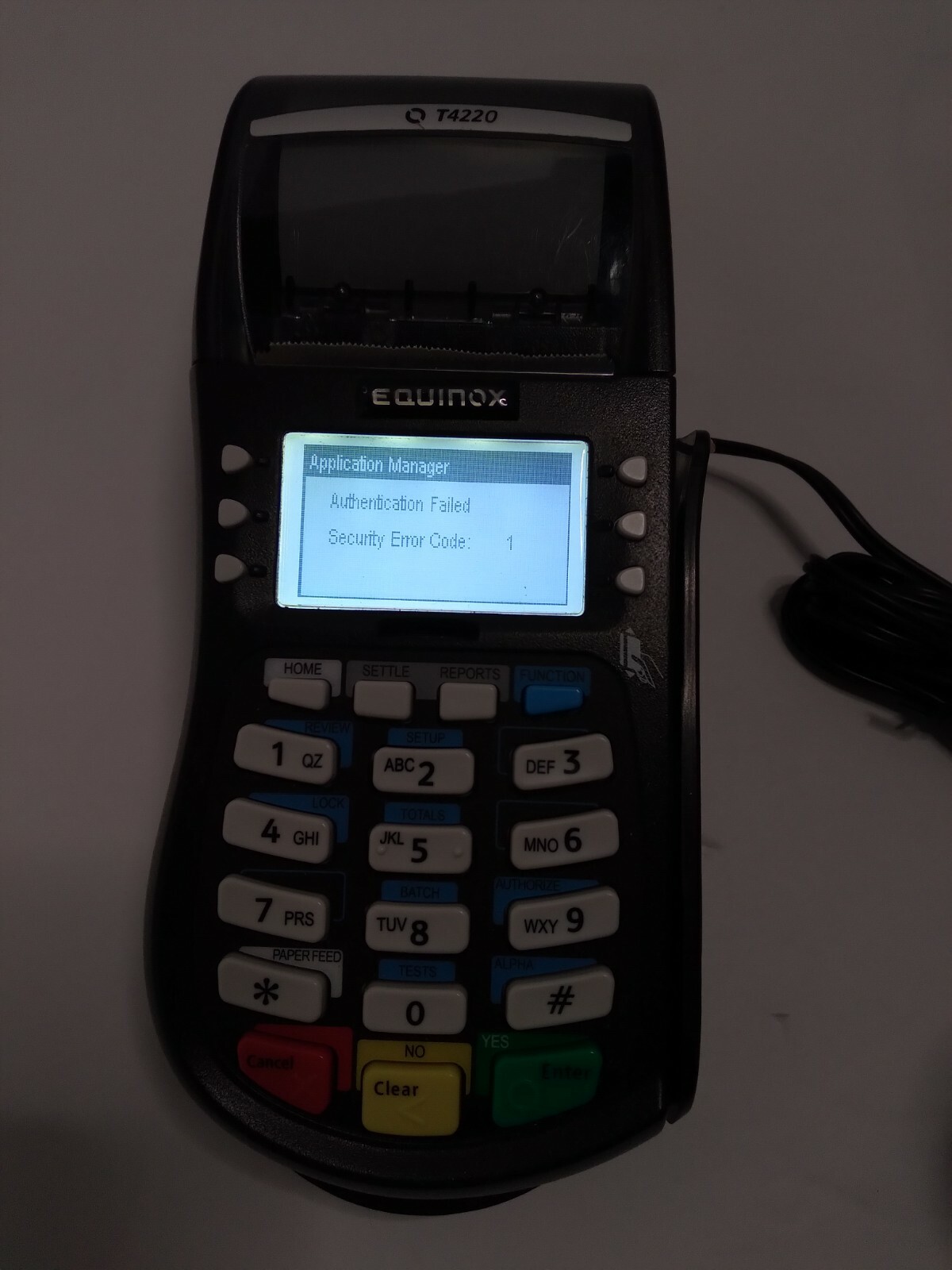 Credit Card Pos Reader Terminal W/ Power Cord Swipe Checkout Debit EQUINOX T4220