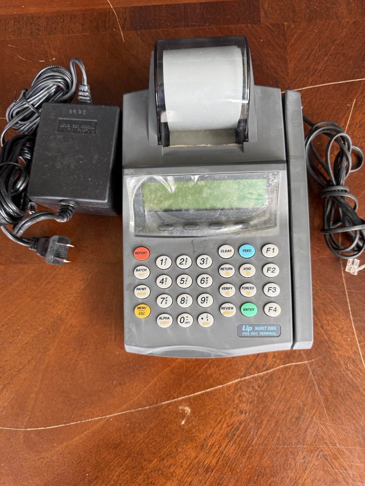 Lipman Nurit 2085 Credit Card Terminal 079-001-003 Wired with Power Adapter