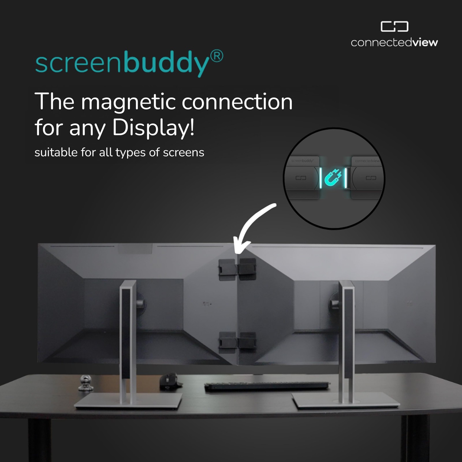 Set of 2, Magnetic Connection for Your Screens, Suitable for All Computer Mon…