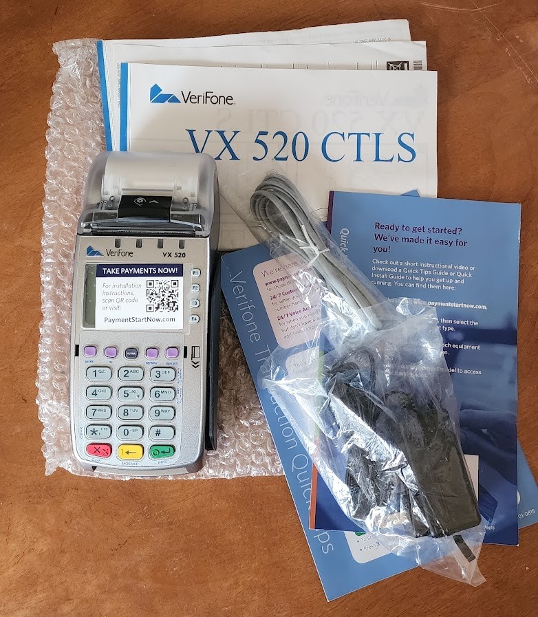 VeriFone Vx520 EMV NFC Credit Card Machine #M252-653-A3-NAA-3 Dual Comm Payment