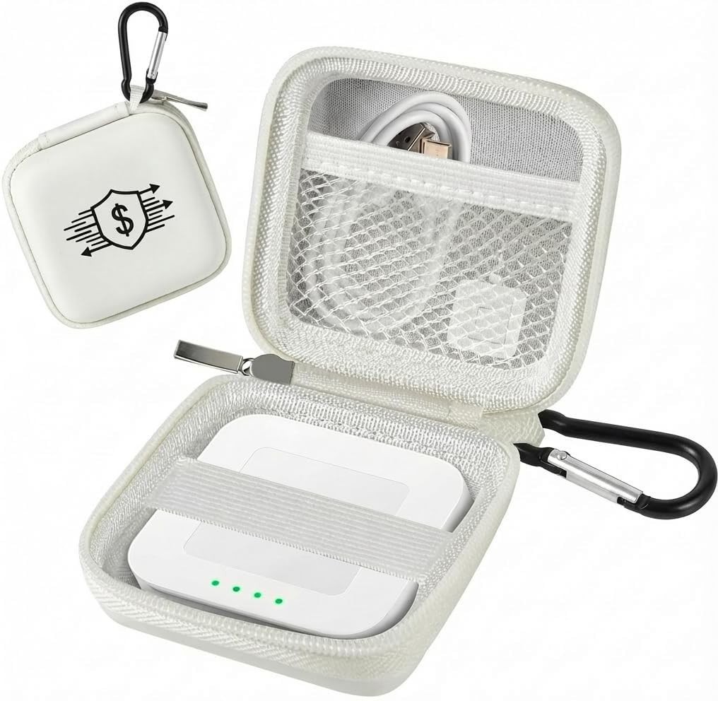Travel-Ready Off-White Chip Card Reader Case – Perfect for EMV & NFC Payments