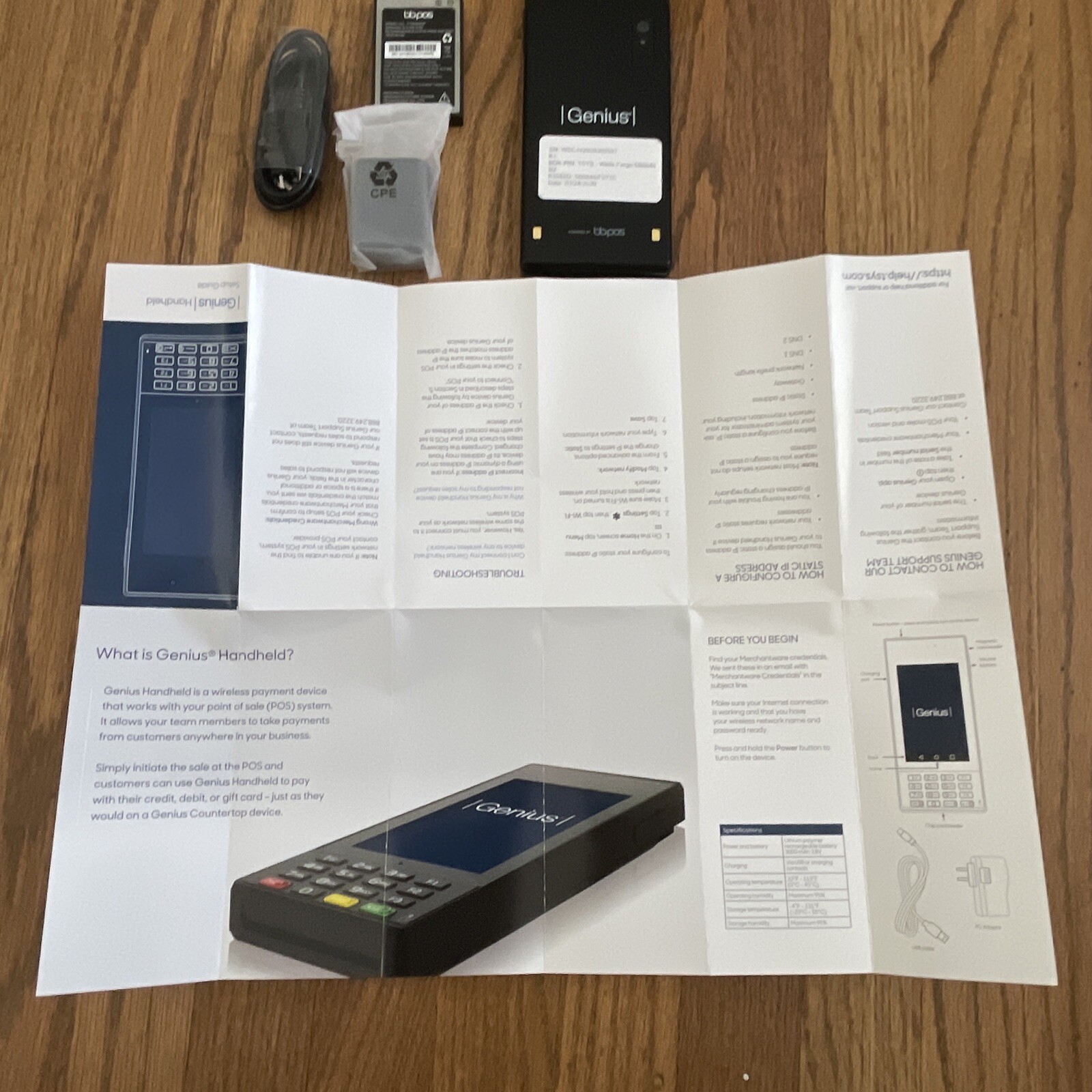 Genius Powered by BBPOS Wireless Hand Held Device Credit Card Reader POS