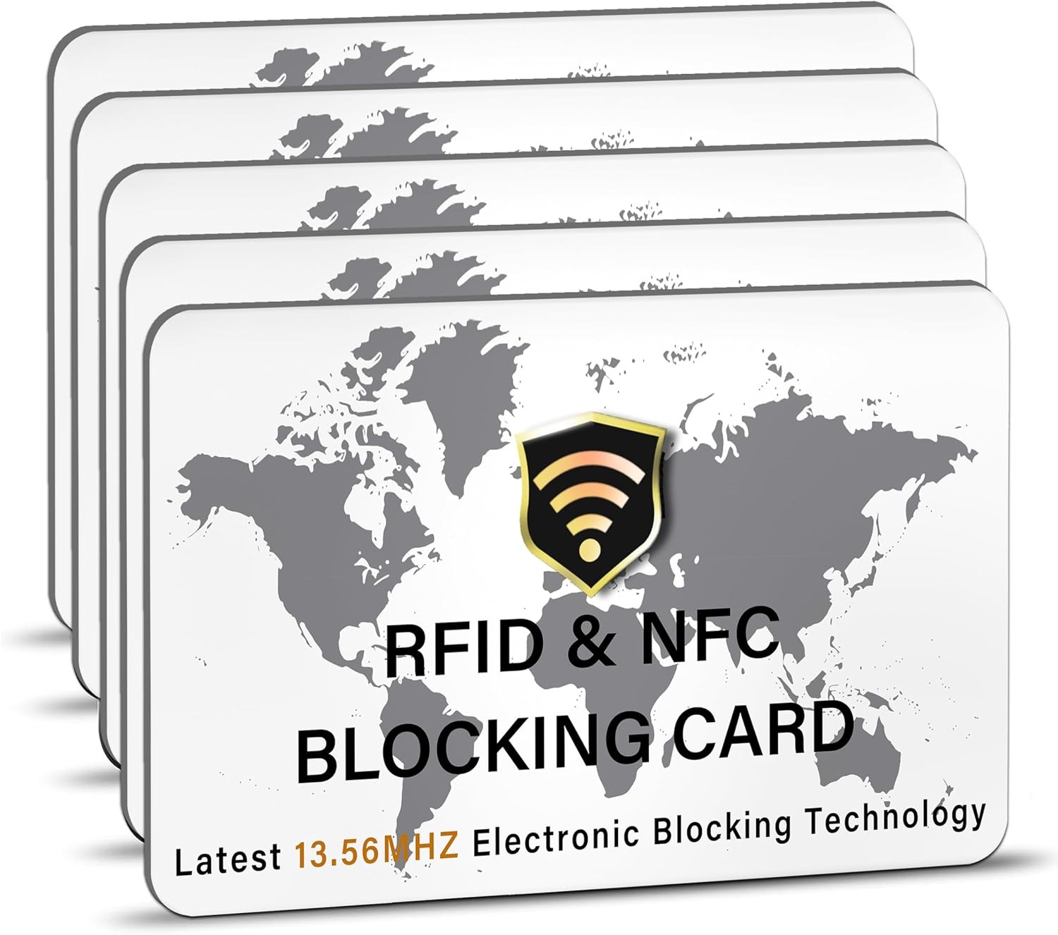 SaiTech IT 5 Pack RFID Blocking Card NFC Contactless 5pk-White, White