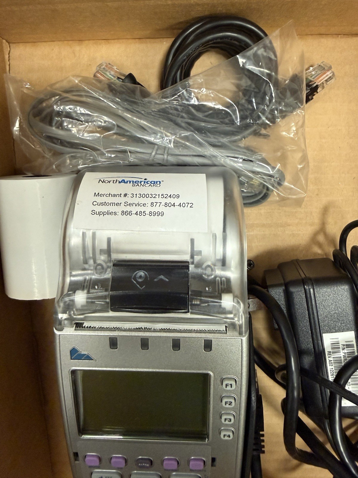 Verifone VX 520 Credit Card Terminal Silver Plastic Dial/Eth/CTLS Untested As Is