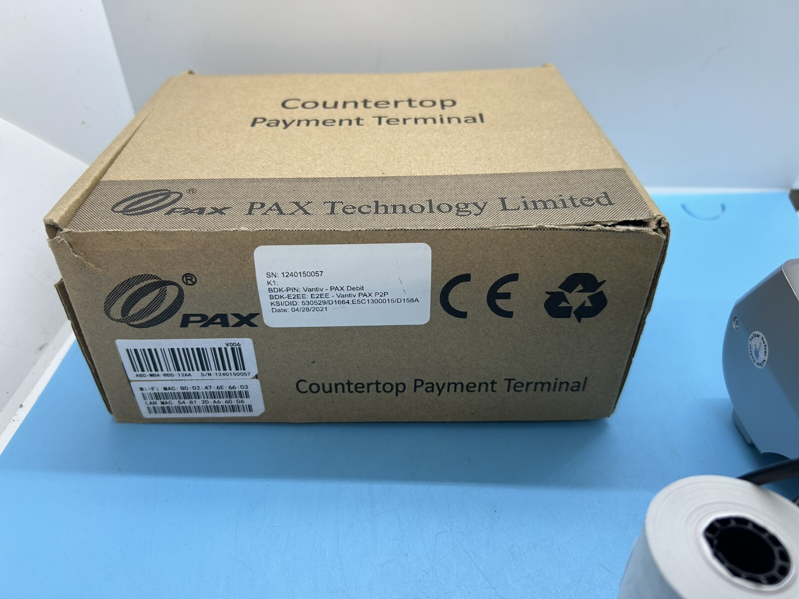 PAX A80 & POWER ADAPTER. Read