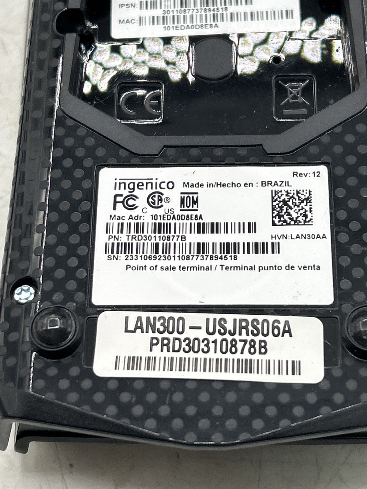 Ingenico LANE 3000 Credit Card Terminal Reader TRD30110877B & IPP350-31T3492A