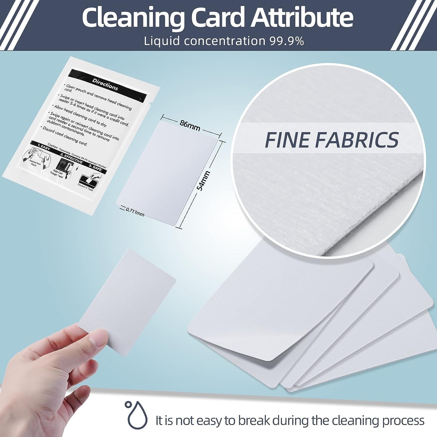 Card Reader Cleaning Cards – Dual Side Credit Card Reader Cleaner, CR80 Card Re