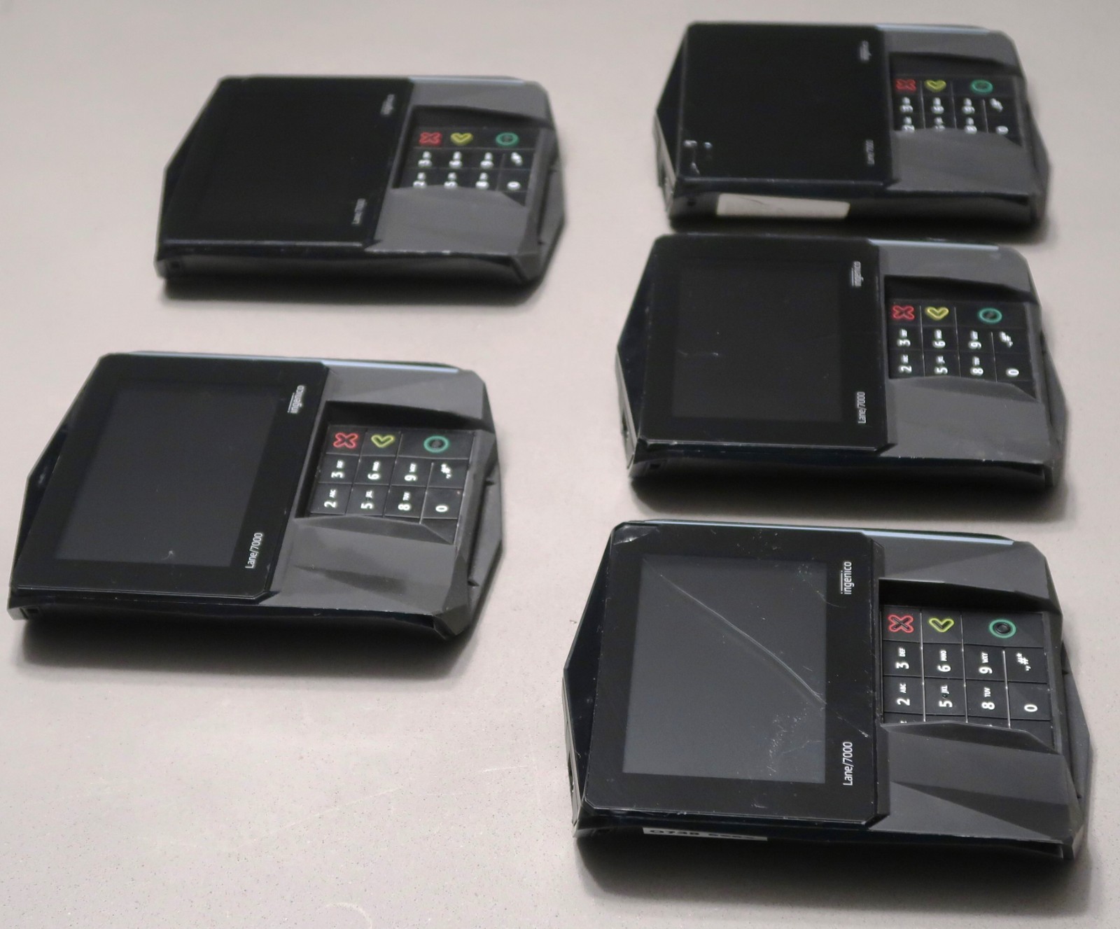 Lot of 5 AS-IS Ingenico Lane 7000 Credit Card Reader & Payment Terminal | PARTS