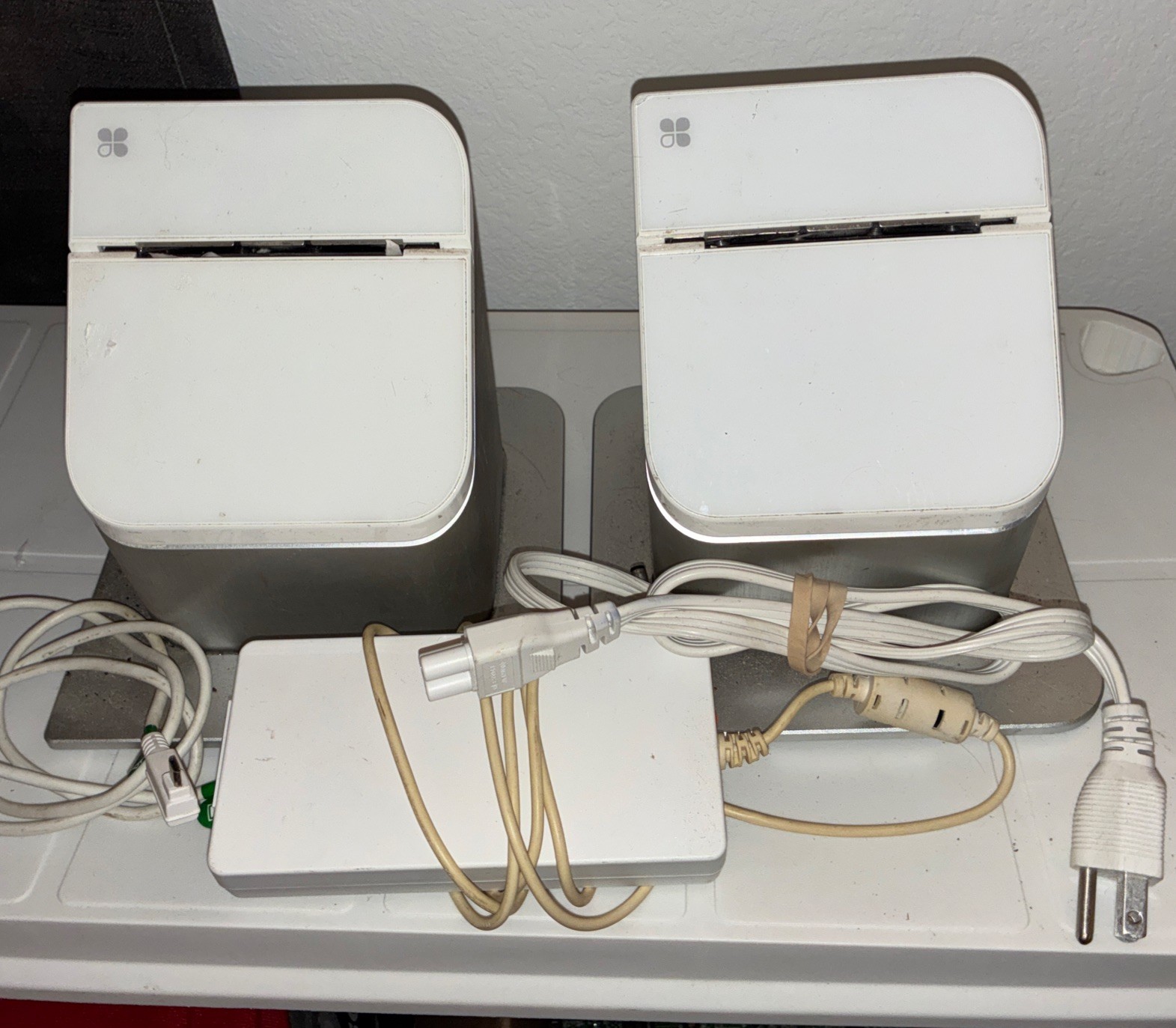 Set Of Clover P100 Clover Station 1.0 Receipt POS Printers And Some Cables