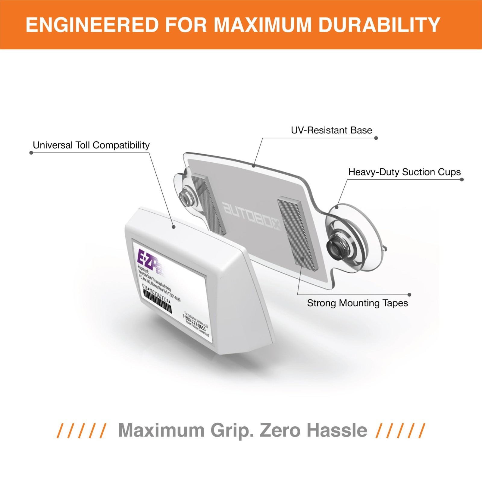 Universal EZ Pass Holder for All US Toll Passes – Easy Install, UV-Protective, 4