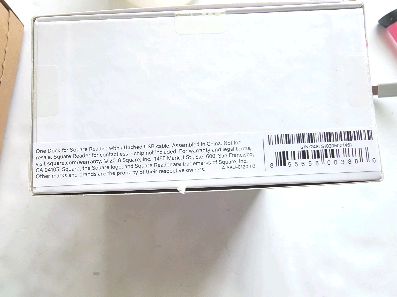 Square Dock for Contactless Credit Card Reader open box