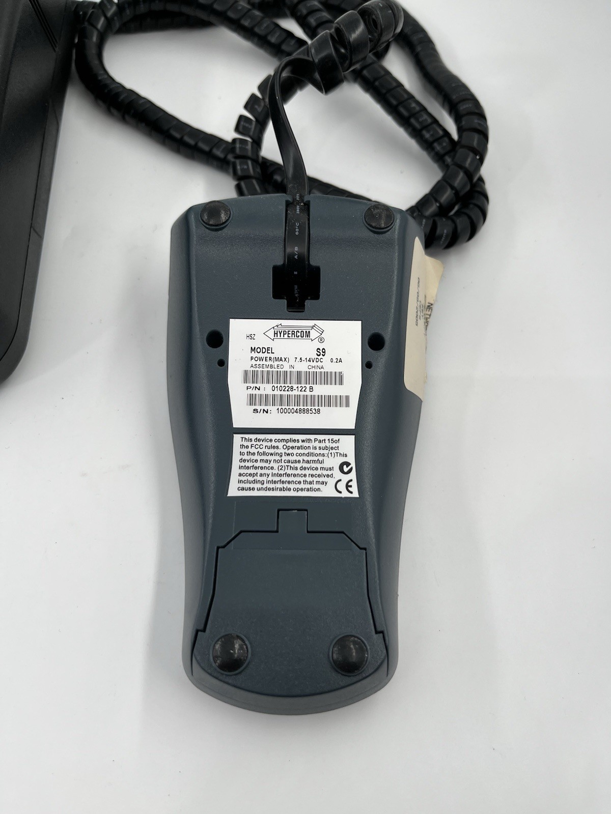 HYPERCOM T7PLUS POS CREDIT CARD MACHINE TERMINAL/S9 PIN PAD NO POWER UNIT UNTEST