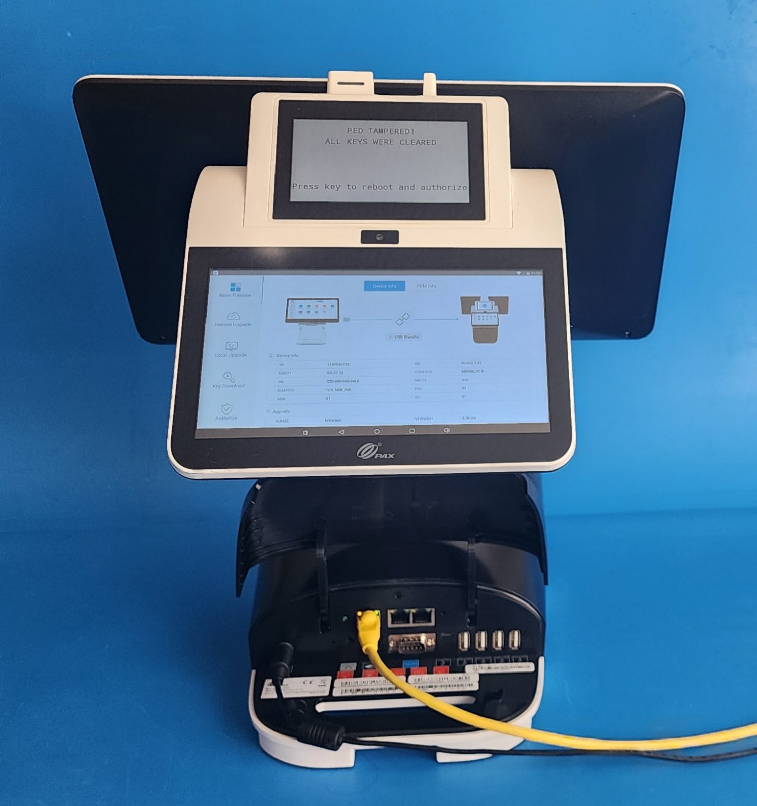 PAX E800 All-in-One Android-Based POS – E800-A4222-1431-501-EA – PED TAMPERED!
