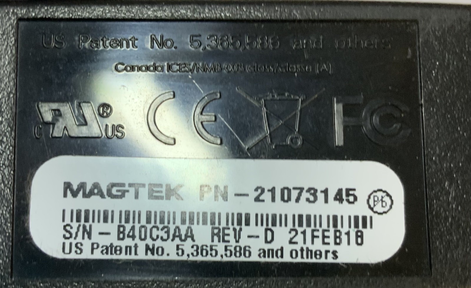 (Lot of 3) MagTek 21073145 USB Wired Credit Card Reader, Black “N2C”