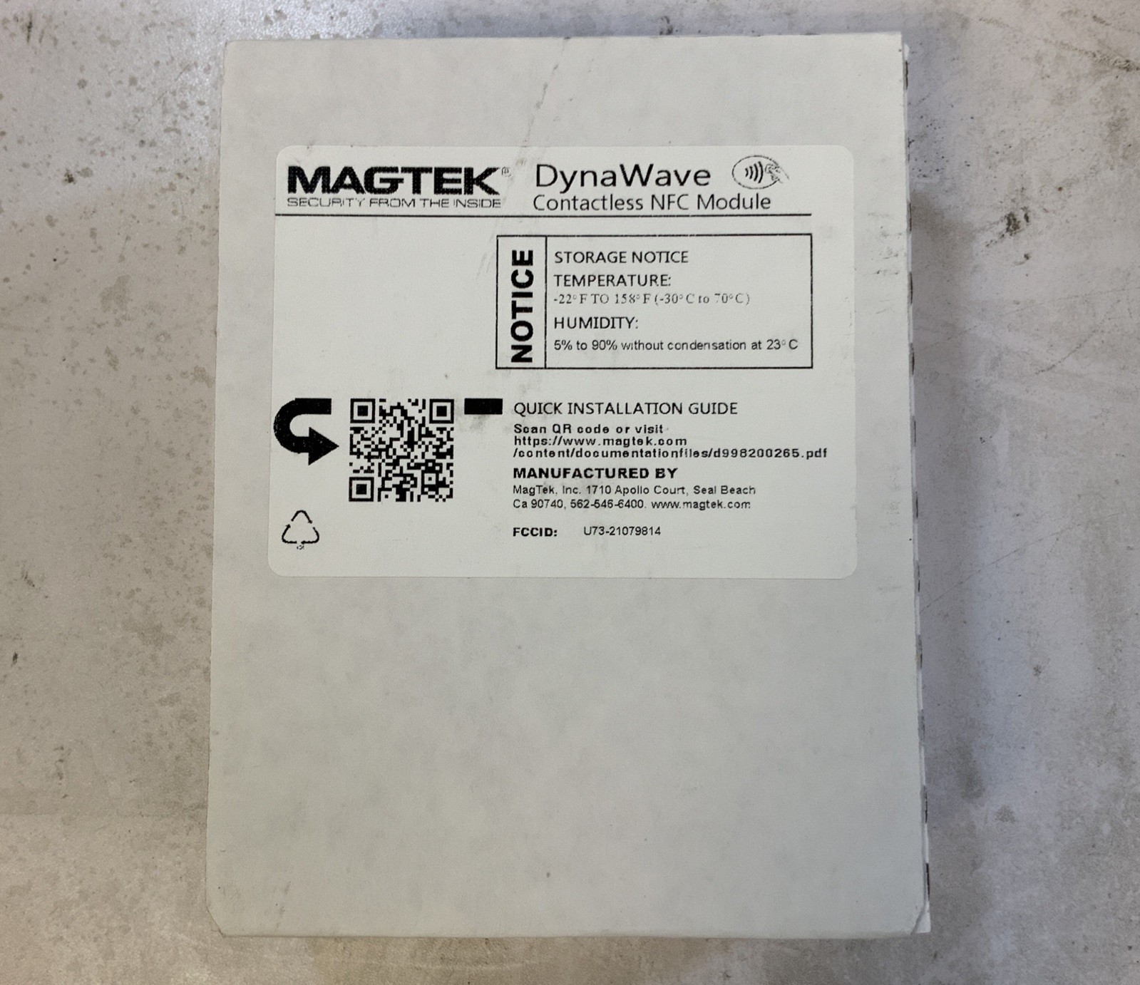 MagTek DynaWave USB NFC Contactless OEM Card Reader Module PN: 21079856 NS-Z4C