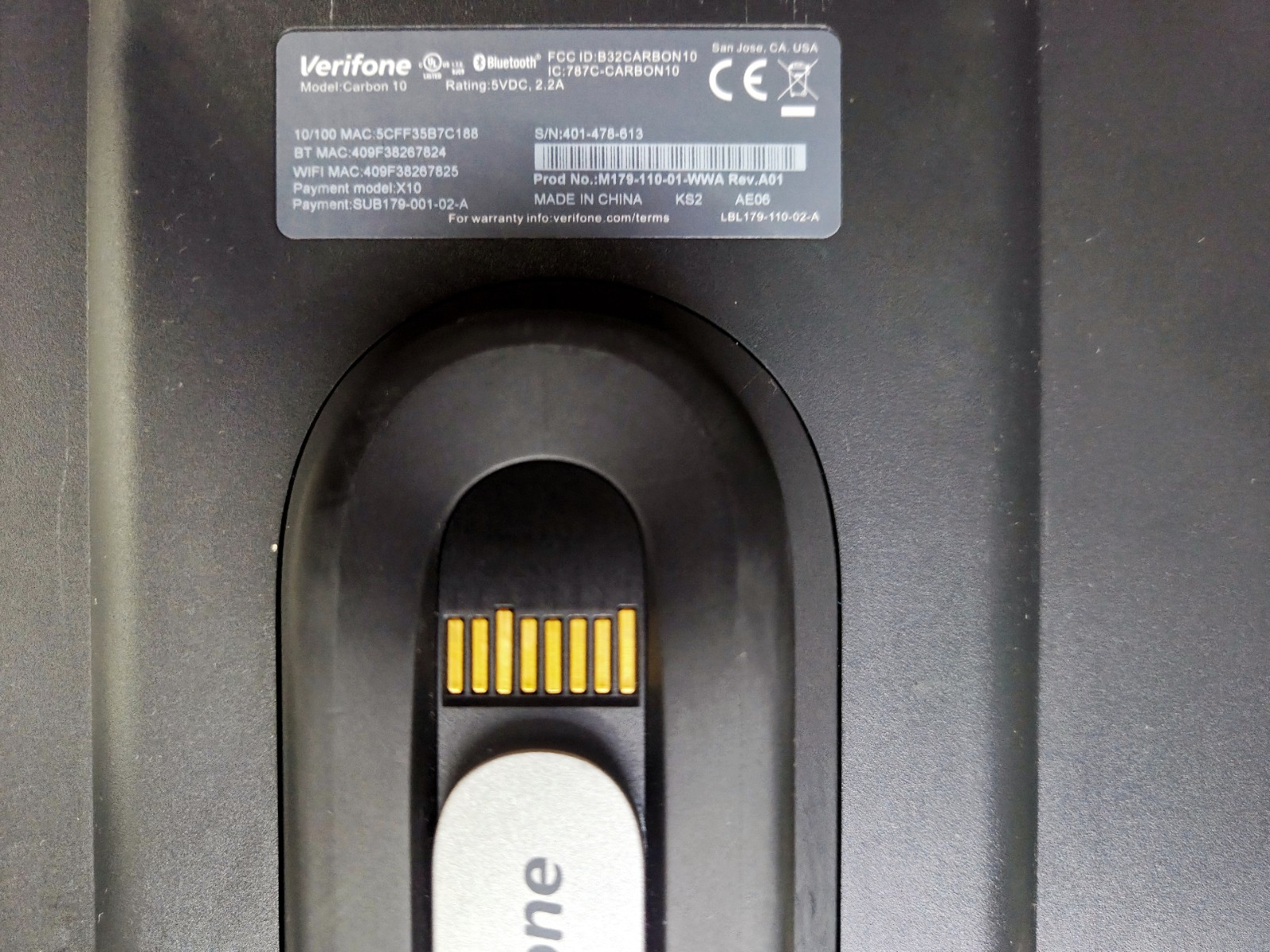Verifone Carbon 10 POS System and Stand Printer with Power Adapter