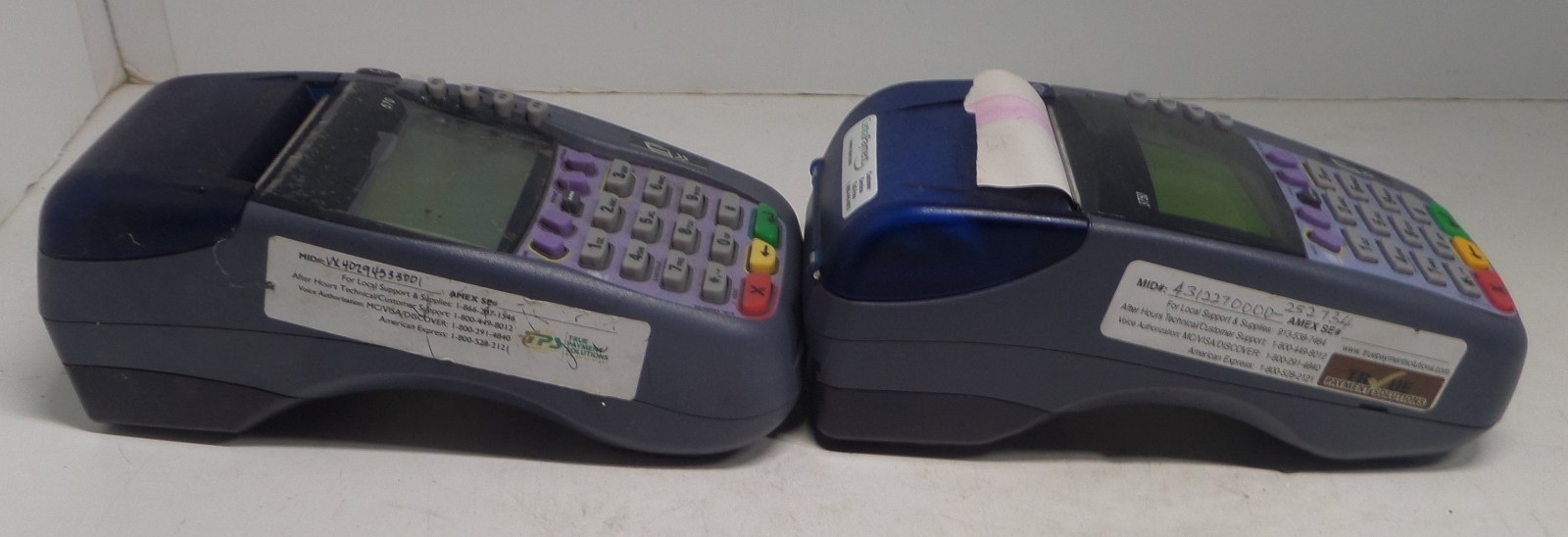 Verifone omni 3750 and vx570 credit card hand held terminals