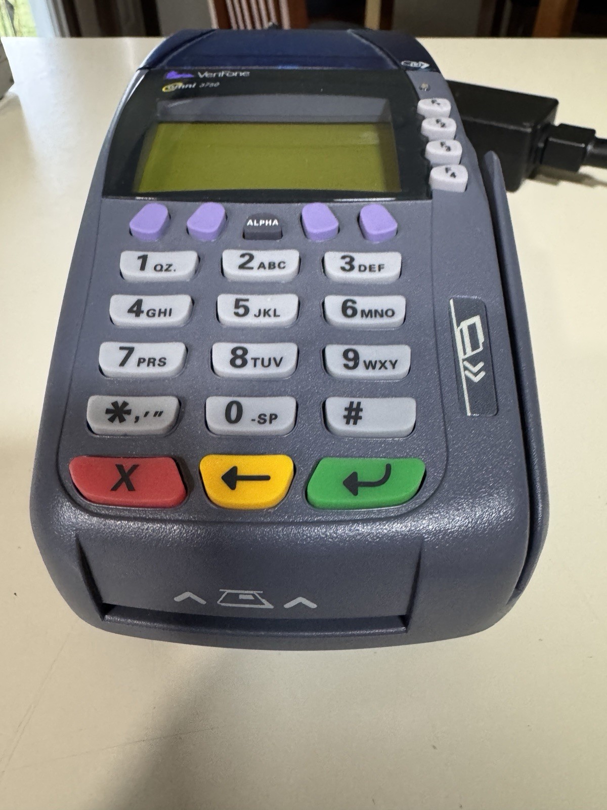 Verifone Omni 3750 Credit Card Terminal Receipt, Card Reader With Power Cord