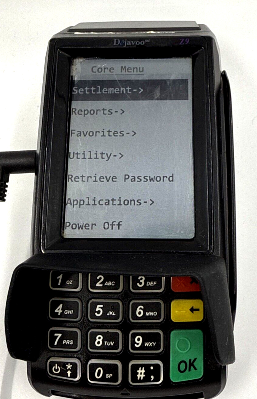 Dejavoo Z9 3.5″ VEGA3000 LCD POS Credit Card Terminal w/No Power Adapter/Tested