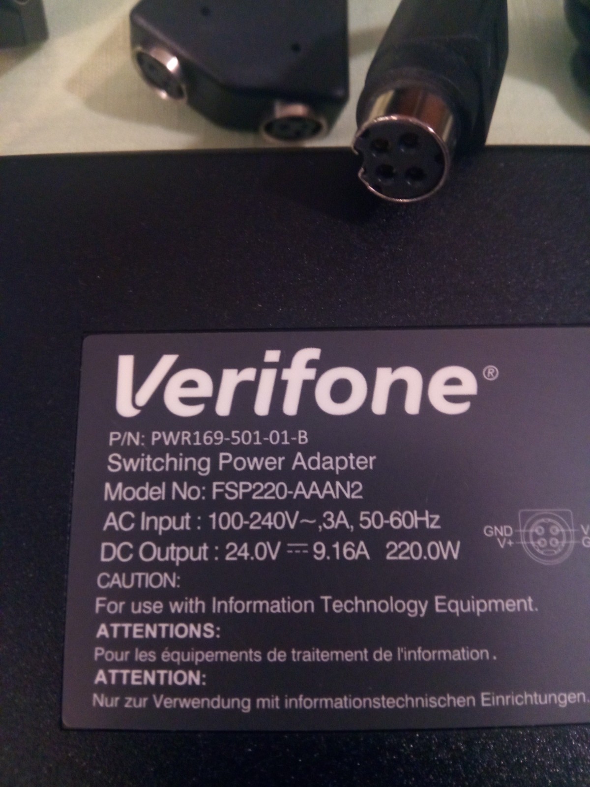 VERIFONE RUBY 2 POWER ADAPTER FSP220-AAAN2 WITH CABLES