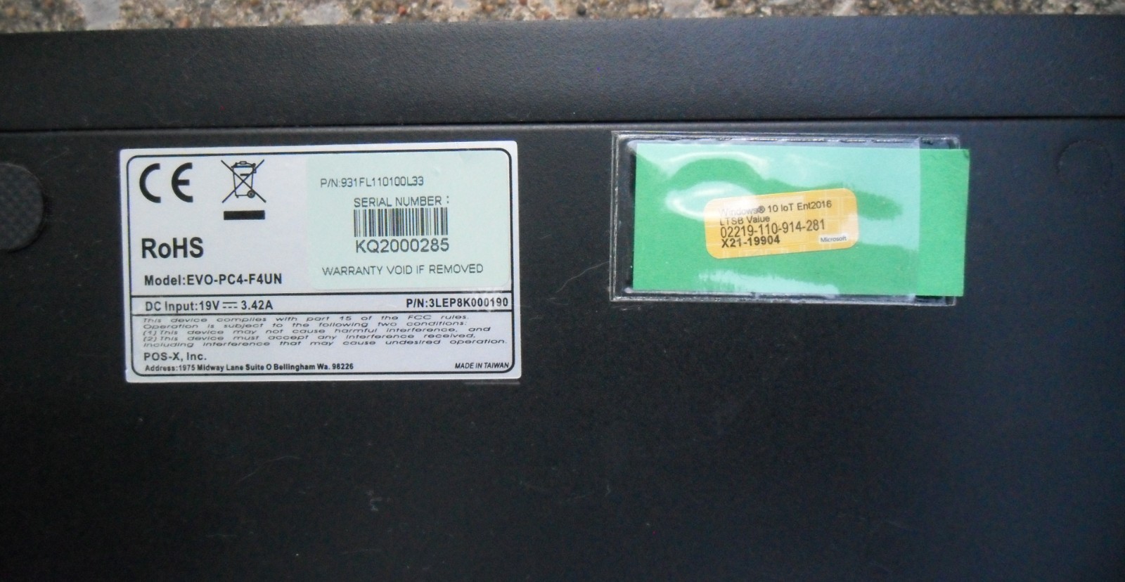 POS-X EVO-PC4-F4UN Point of Sale Terminal UNTESTED PARTS ONLY