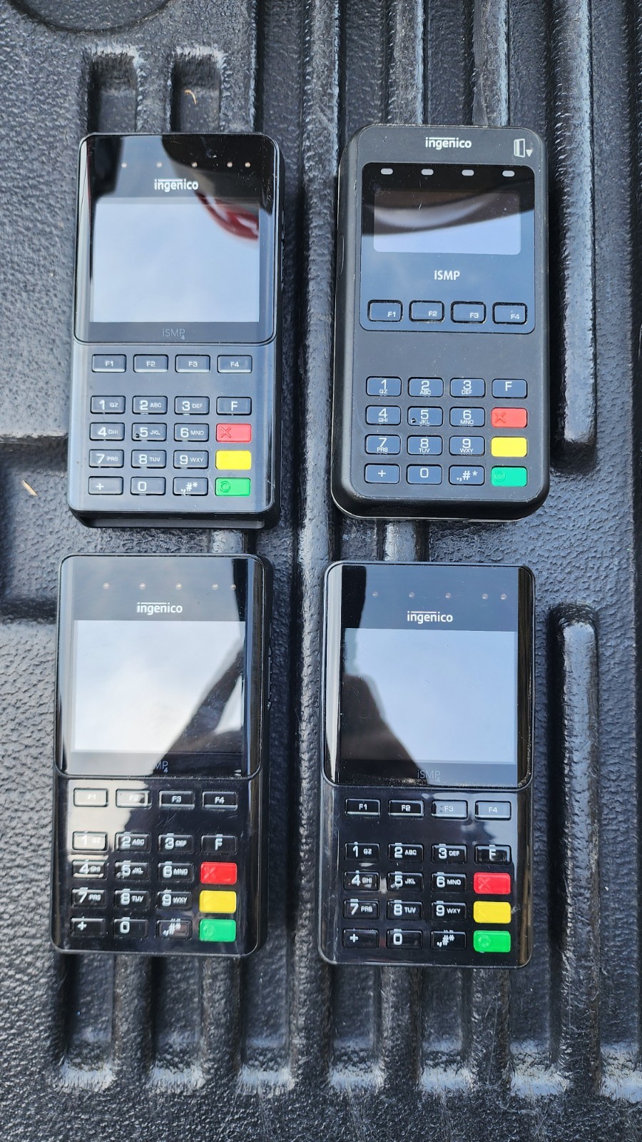 Lot of 4 Ingenico (3 iSMP4, 1 iSMP) Credit Card Terminal Readers As Is Untested
