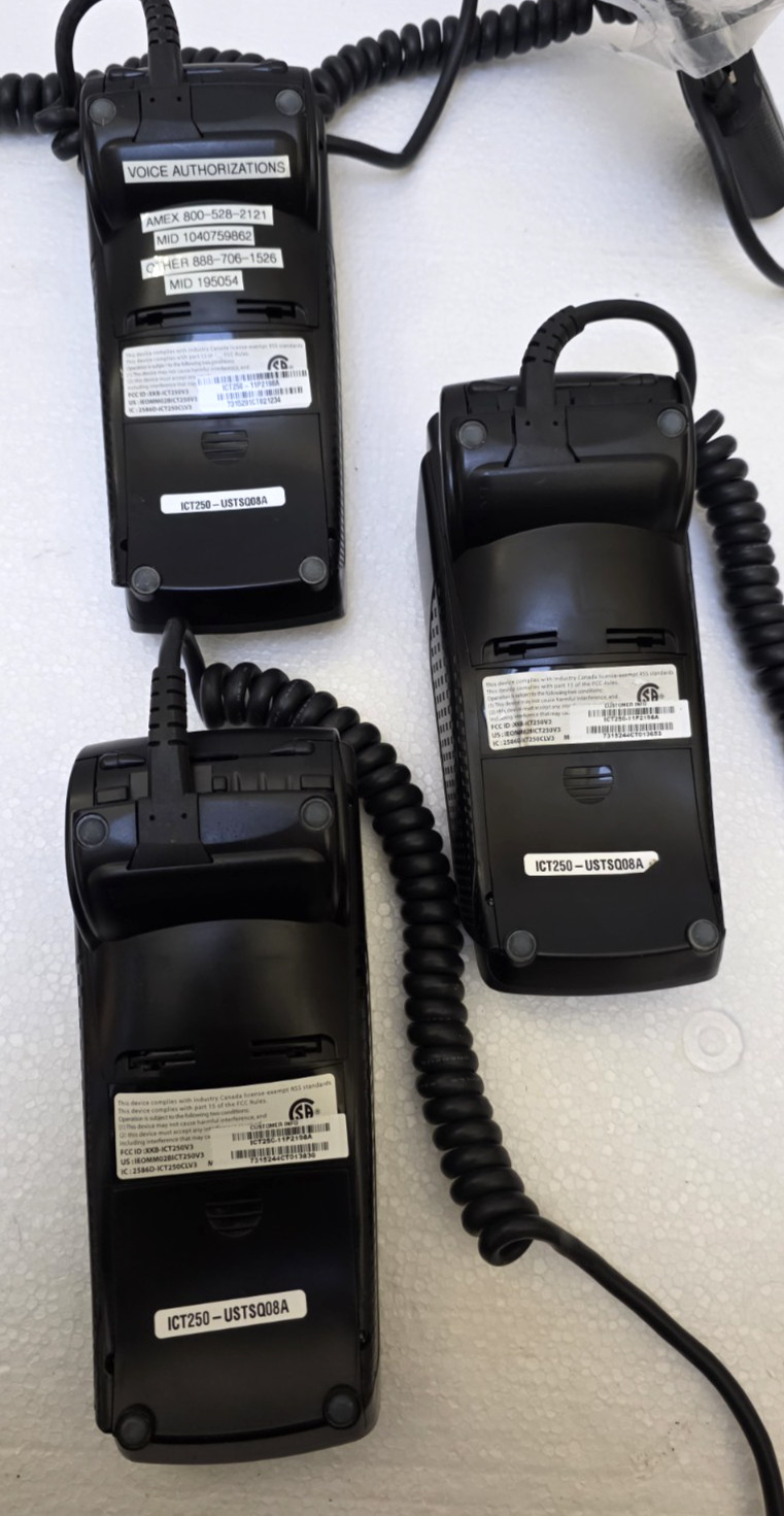 7 Ingenico Credit Card Readers iCT250 system only! UNTESTED!