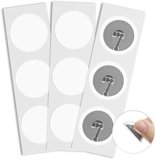 12 Rewritable NTAG215 NFC Tags – 1 Inch Round White Stickers for TagMo Devices