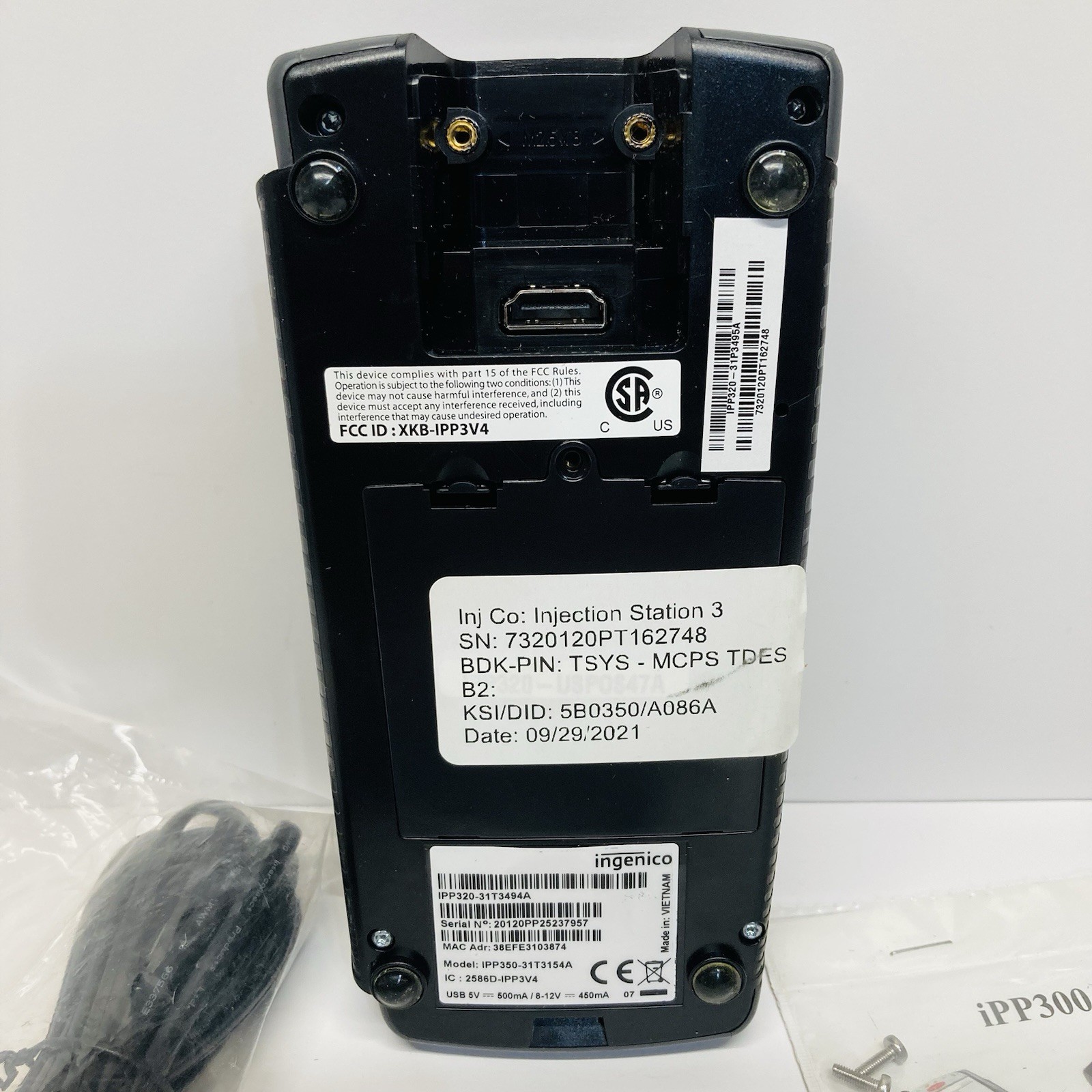 Ingenico IPP320 Payment Credit Card Terminal w/ Cord TSA-296111170AC (OPEN BOX)