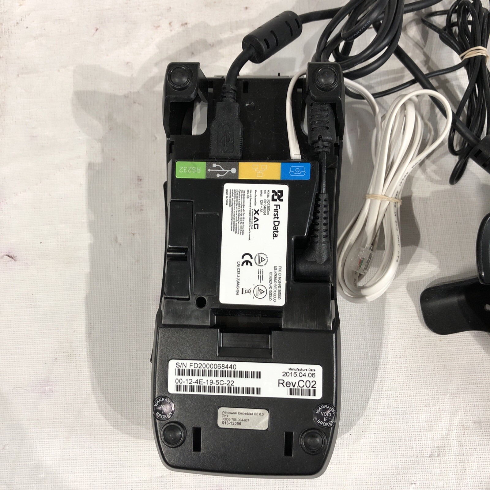 First Data FD130 Credit Card Machine And Auxiliary Pin Pad FD35 Used.