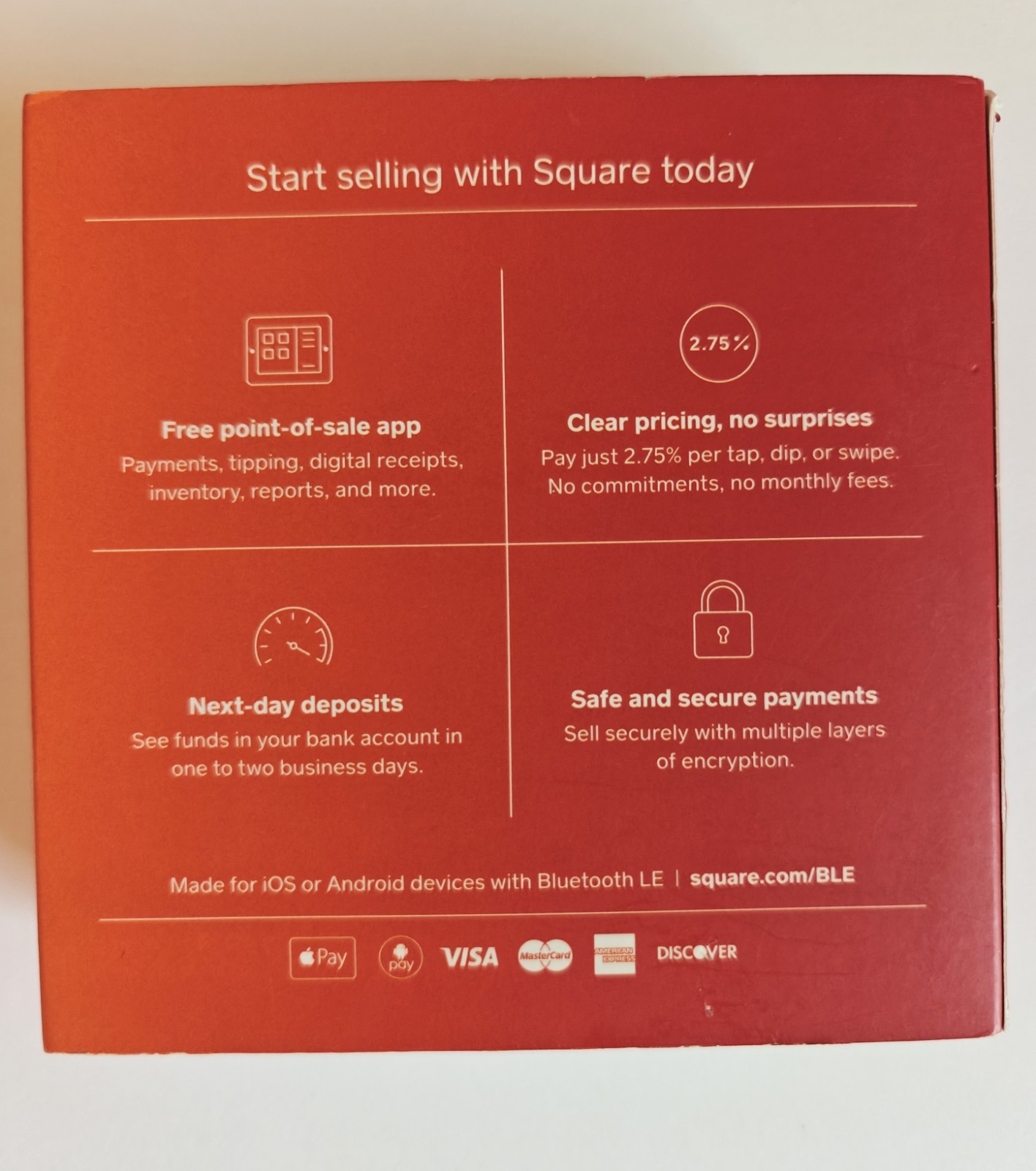Square Credit Card Reader for Contactless & Chip Machine Android A-SKU-0113 NIP