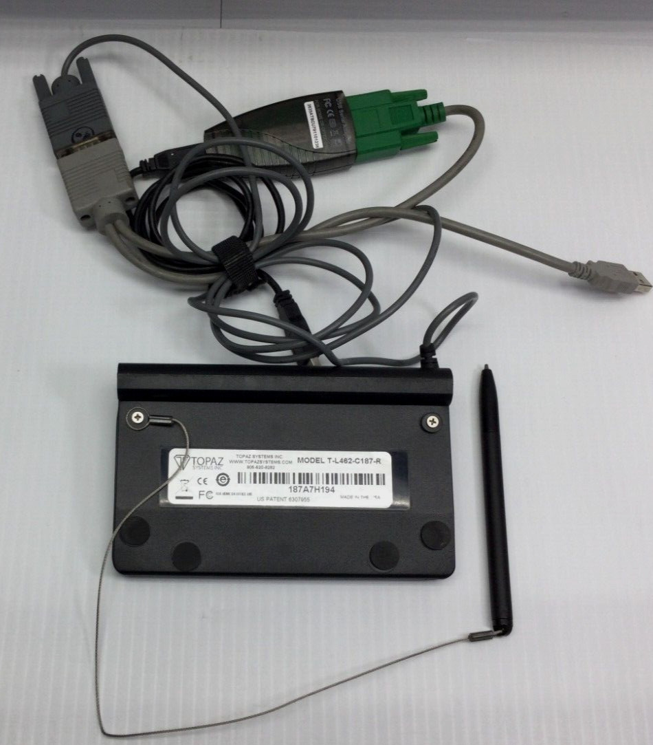 TOPAZ SYSTEMS T-L462-C187-R USA-19HS SIGNATUREGEM CAPTURE PAD WITH VGA CABLE