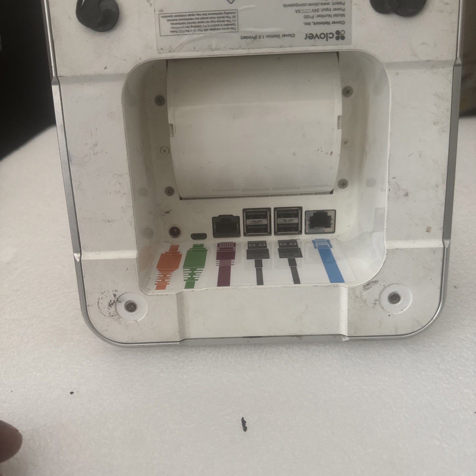 As Is.Clover Station High-Speed Receipt Printer (MODEL:P100) *No Power adapter*