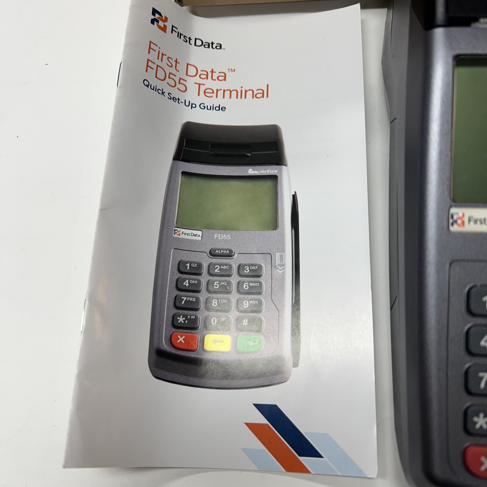 FIRST DATA FD55 Credit Card Reader with Phone and Power Cables