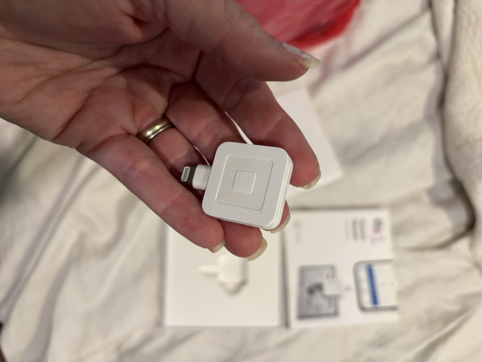Square – Reader for Magstripe (with lightning connector) – Glossy White LOT of 5