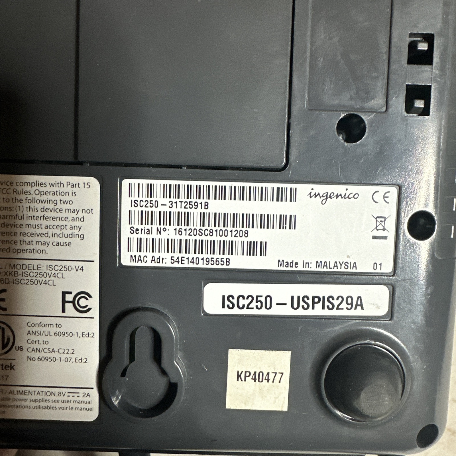 Ingenico ISC250 Smart Payment Terminal Credit Card Reader ISC250 Touch Payment