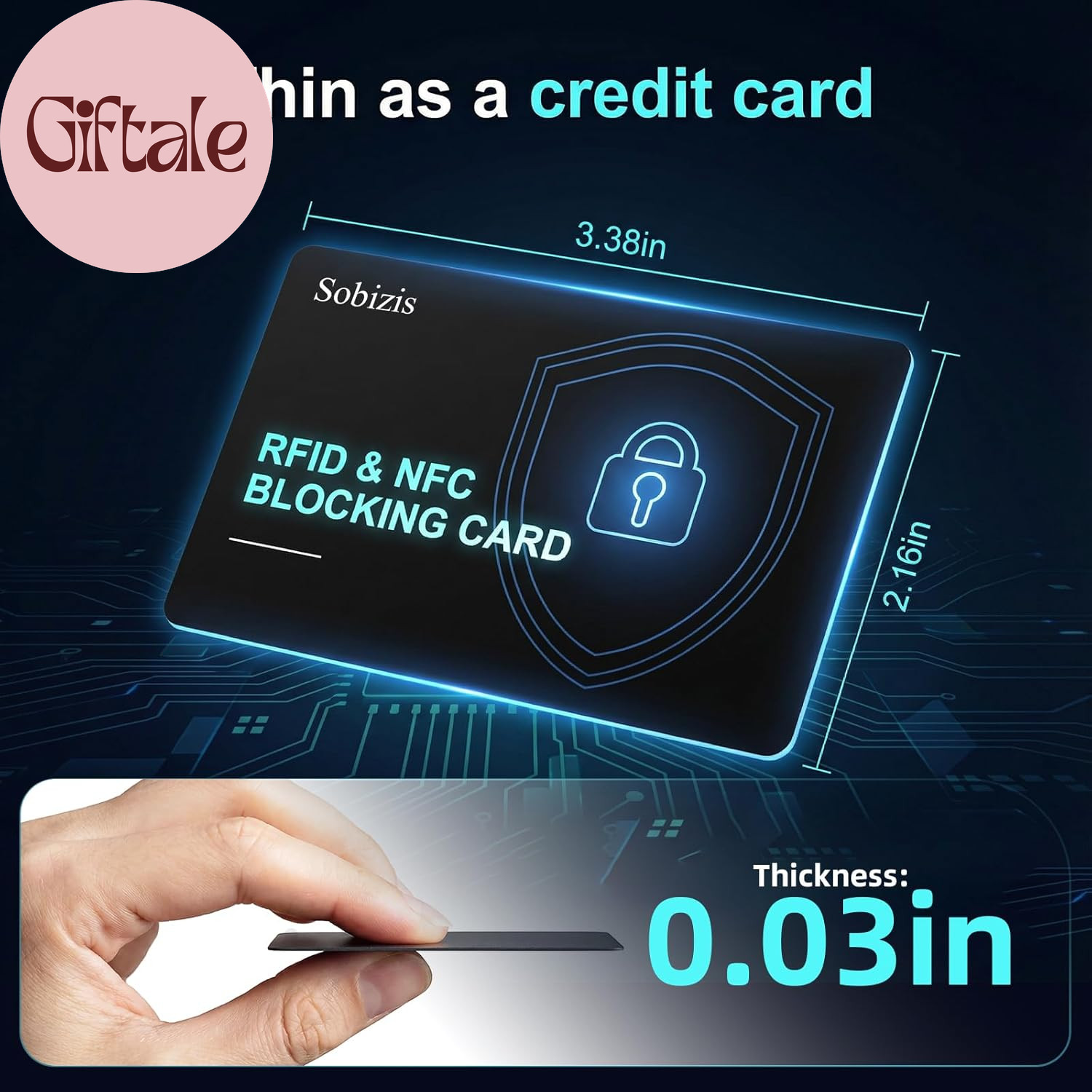 2 Pack RFID Blocking Card, Slim Contactless NFC Debit Credit Card Protector for