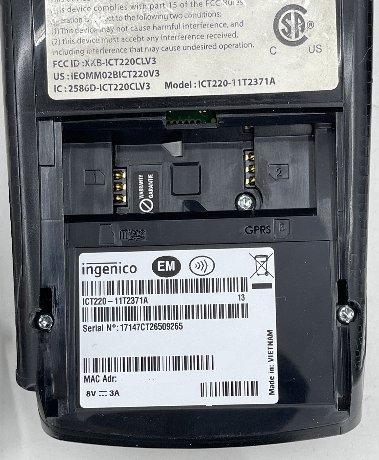 Ingenico ICT220 POS Debit/Credit Card Payment Pin Pad Retail Business Essentials