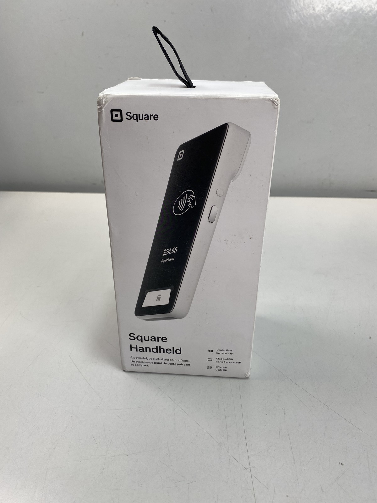 Square Handheld pocketable POS, with built-in payments, barcode scanner,camera.