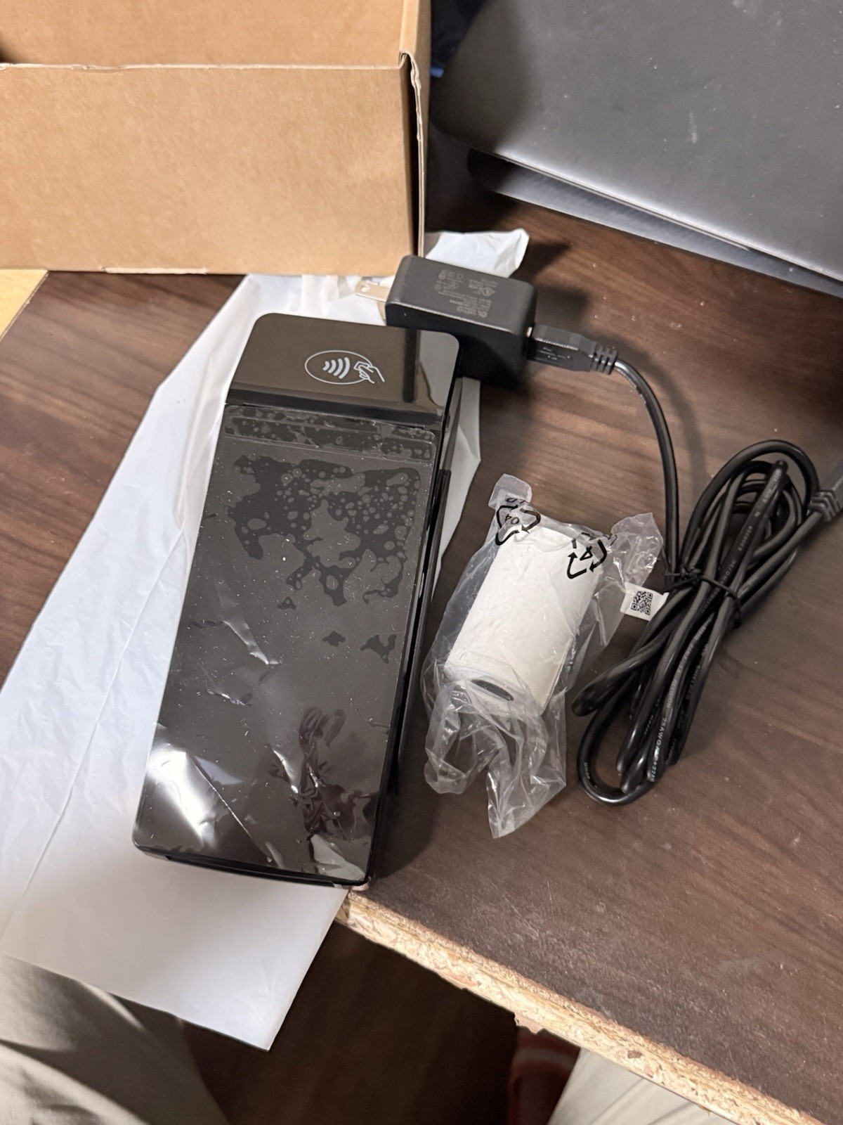 PAX A35 Wired Credit Card Terminal for Android w/ Power Adapter & Paper Roll
