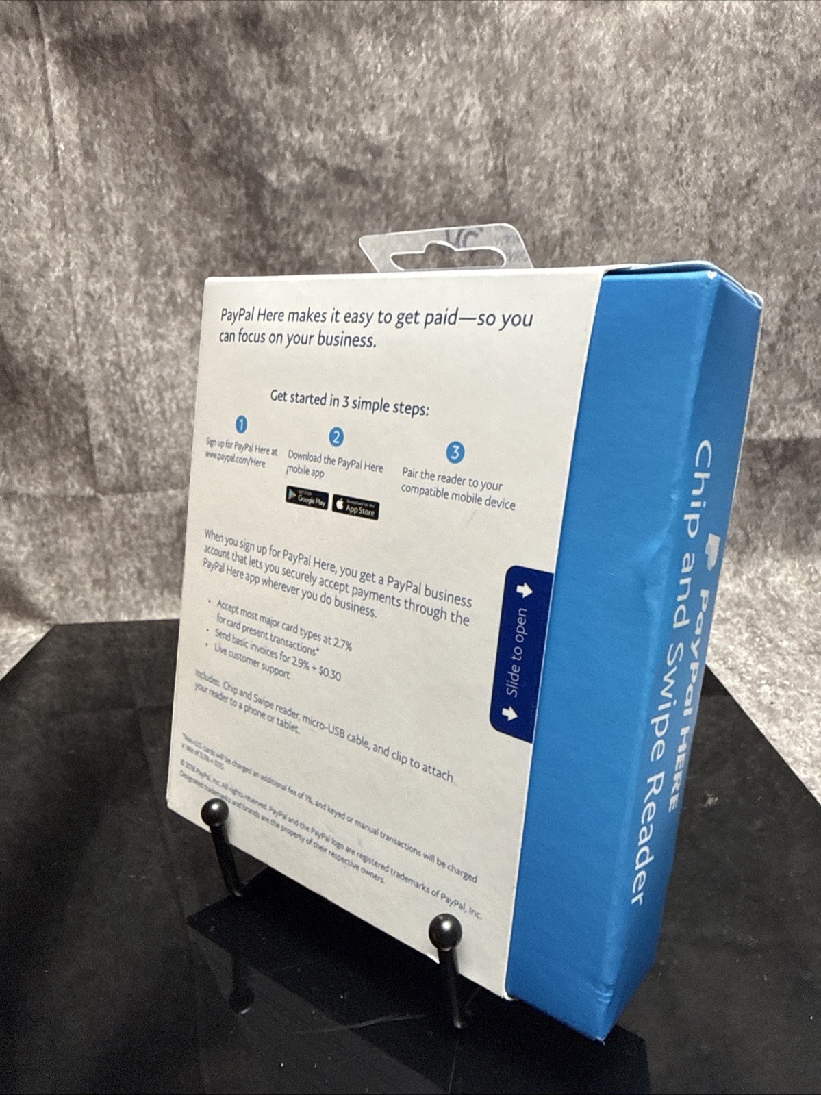 PayPal HERE Chip and Swipe Reader, PCSUSDCRT, Black