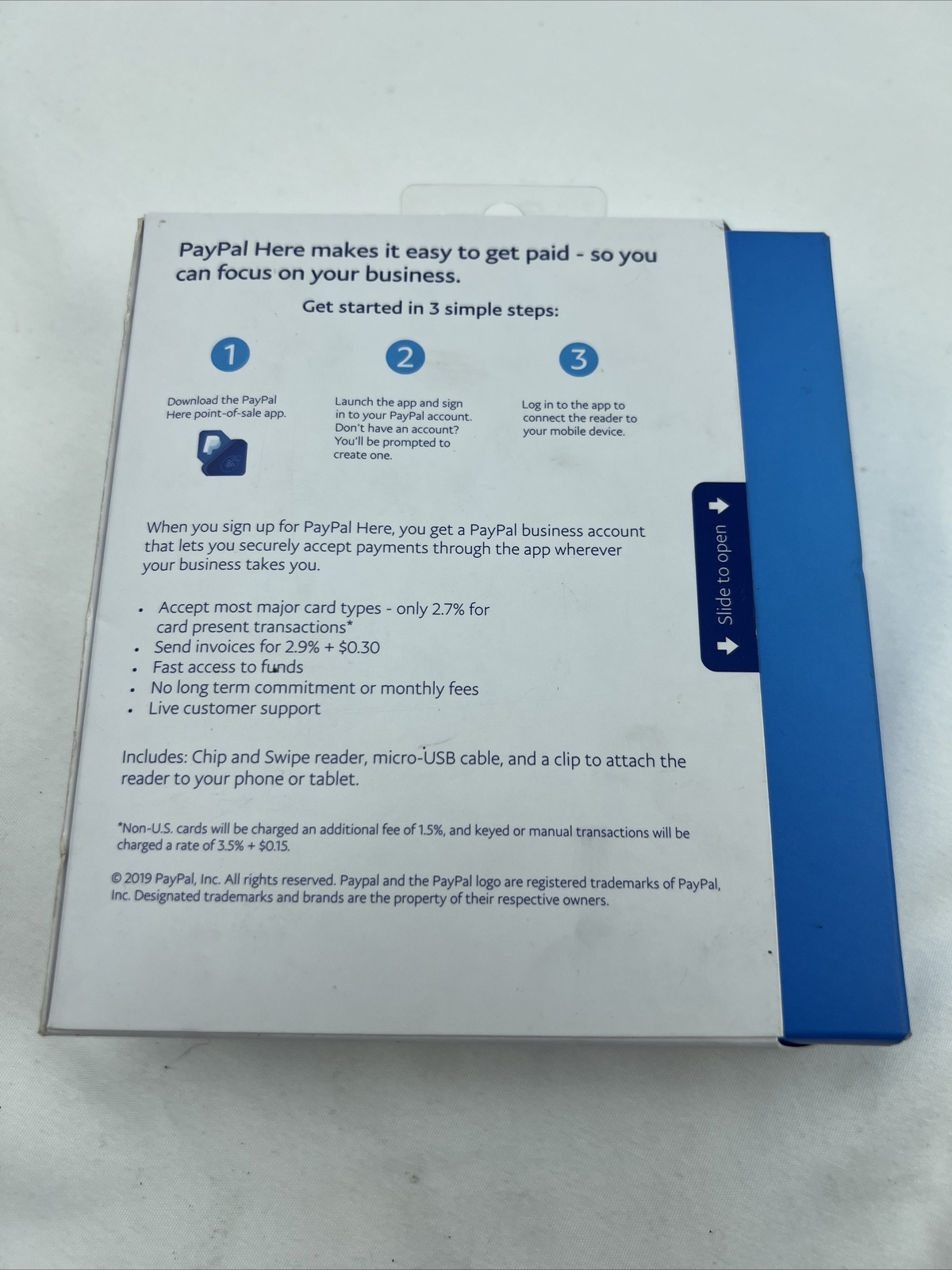 PAYPAL HERE CARD CHIP AND SWIPE READER BLACK BRAND NEW Free Shipping