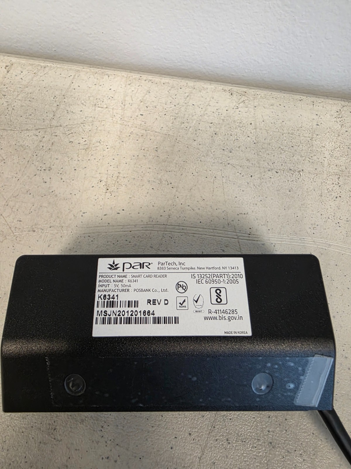 ParTech Inc Smart Card Reader K6341 POS Card Reader
