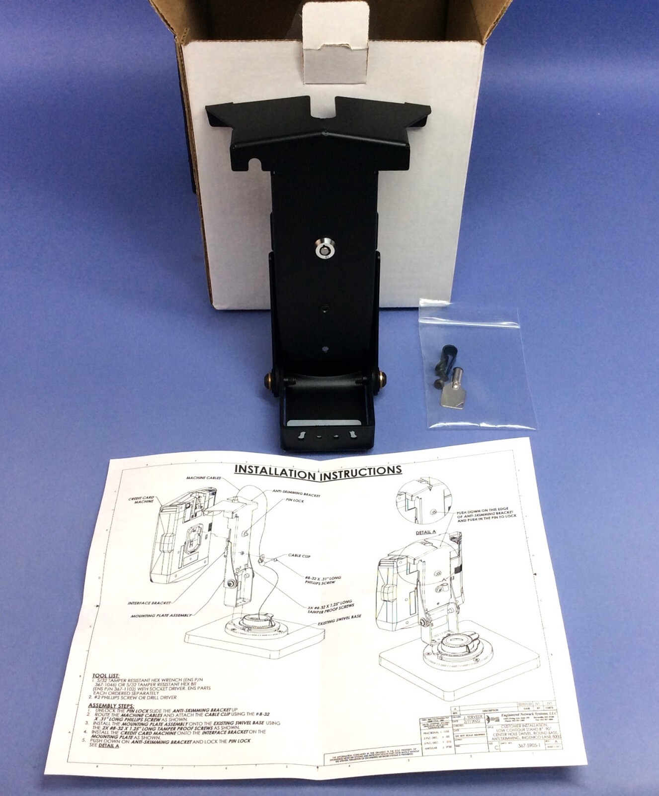 ENS Conv. Kit, Low Contour Std, Anti Skimming Ingenico Lane 8000 PN:367-5905-1-A