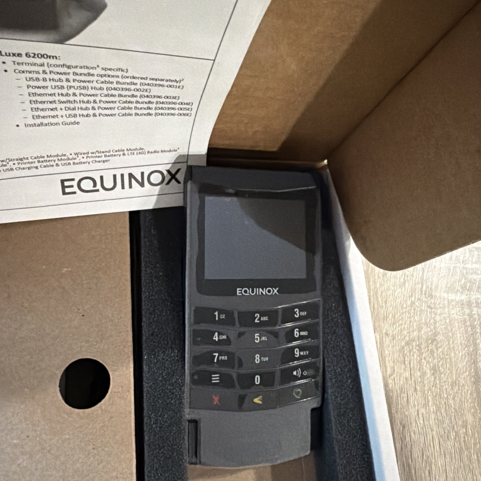 New Equinox Luxe 6200M Wireless Mobile Payment Terminal Reader. New In Box.