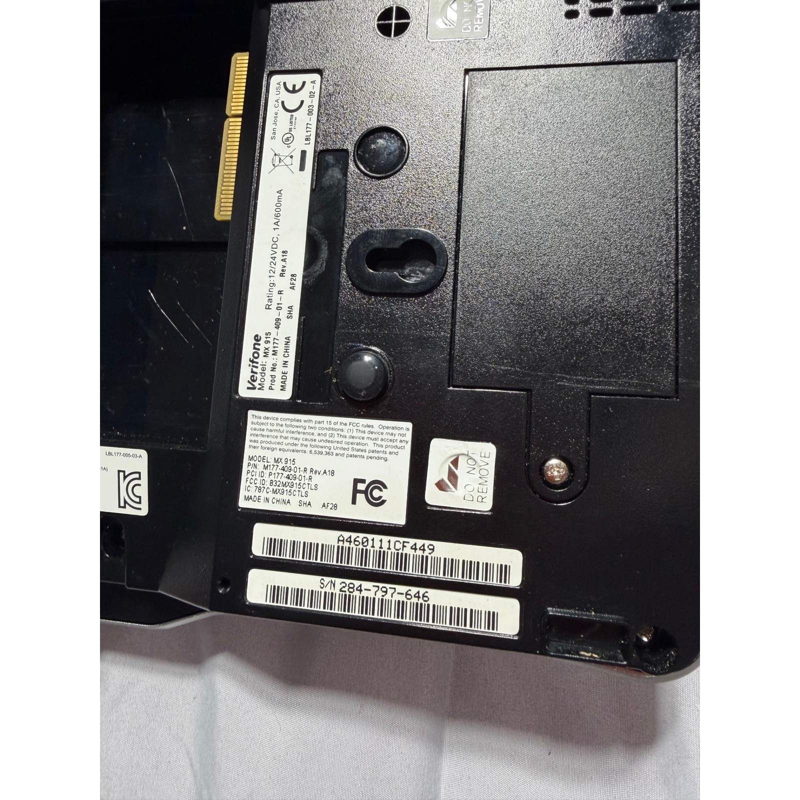 Lot of 3 Verifone MX 915 Credit Card Terminals POS System M177-409-01-R Black