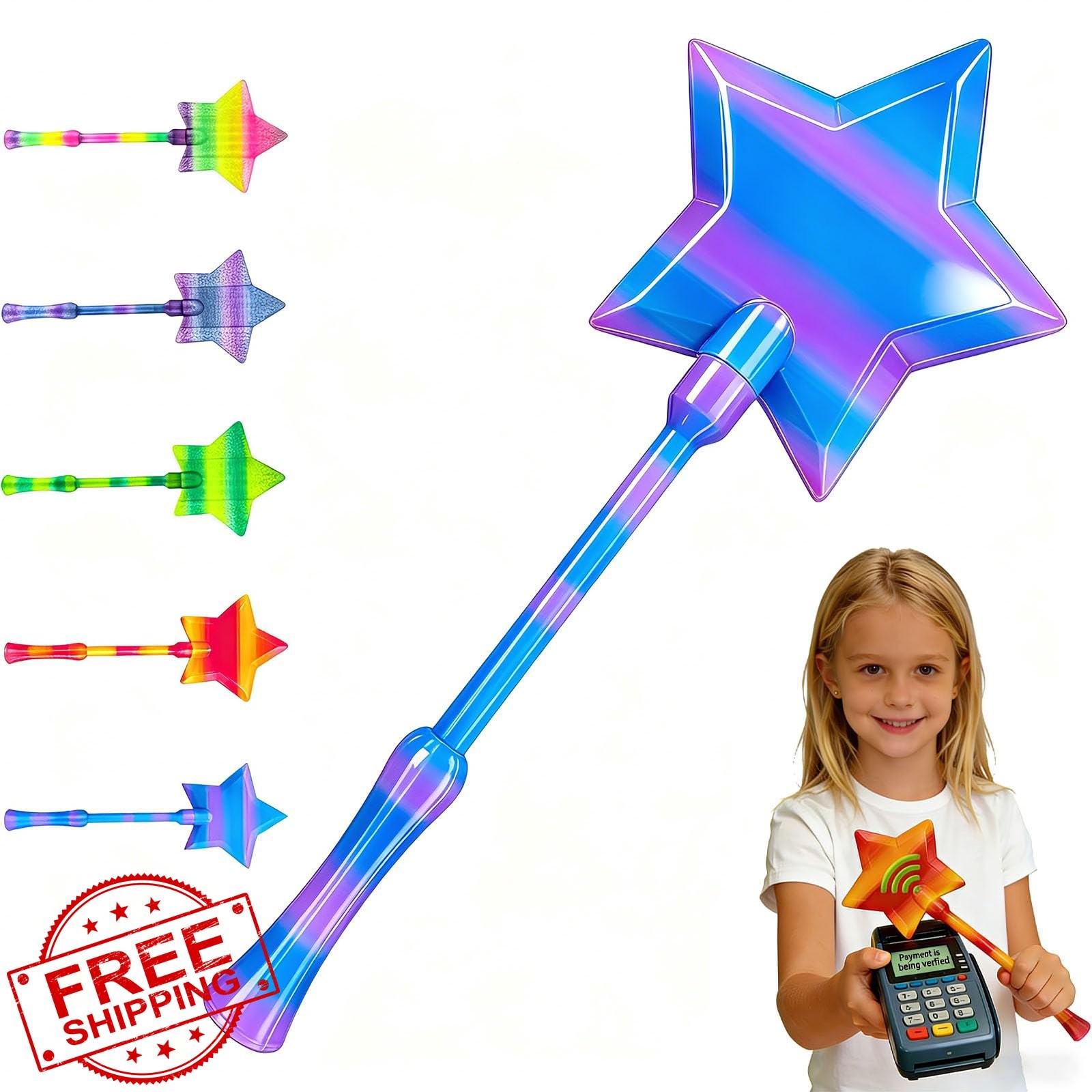 BECUAZC Credit Card Wand Blue Pink