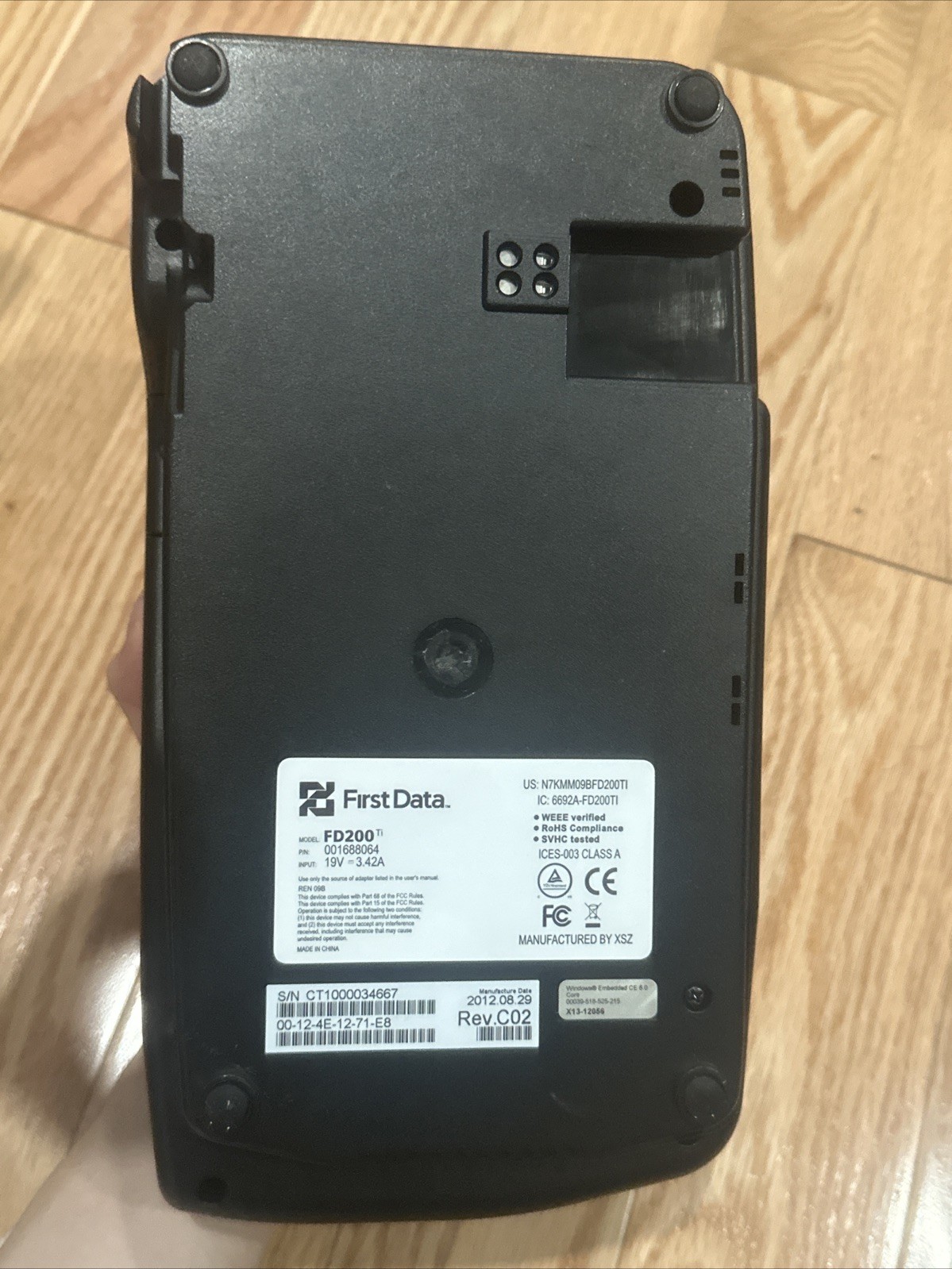 First Data FD200TI (Dial/IP) Credit Card Machine No Power Supply