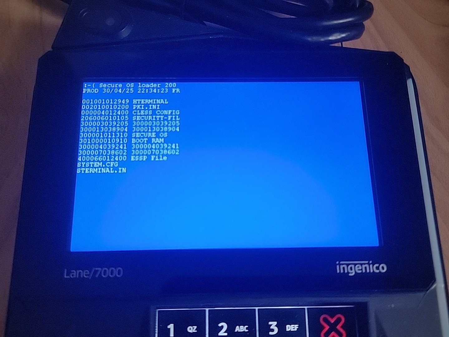 Ingenico Lane 7000 5-inch Credit Card Terminal with HDMI Power Supply FOR REAPIR