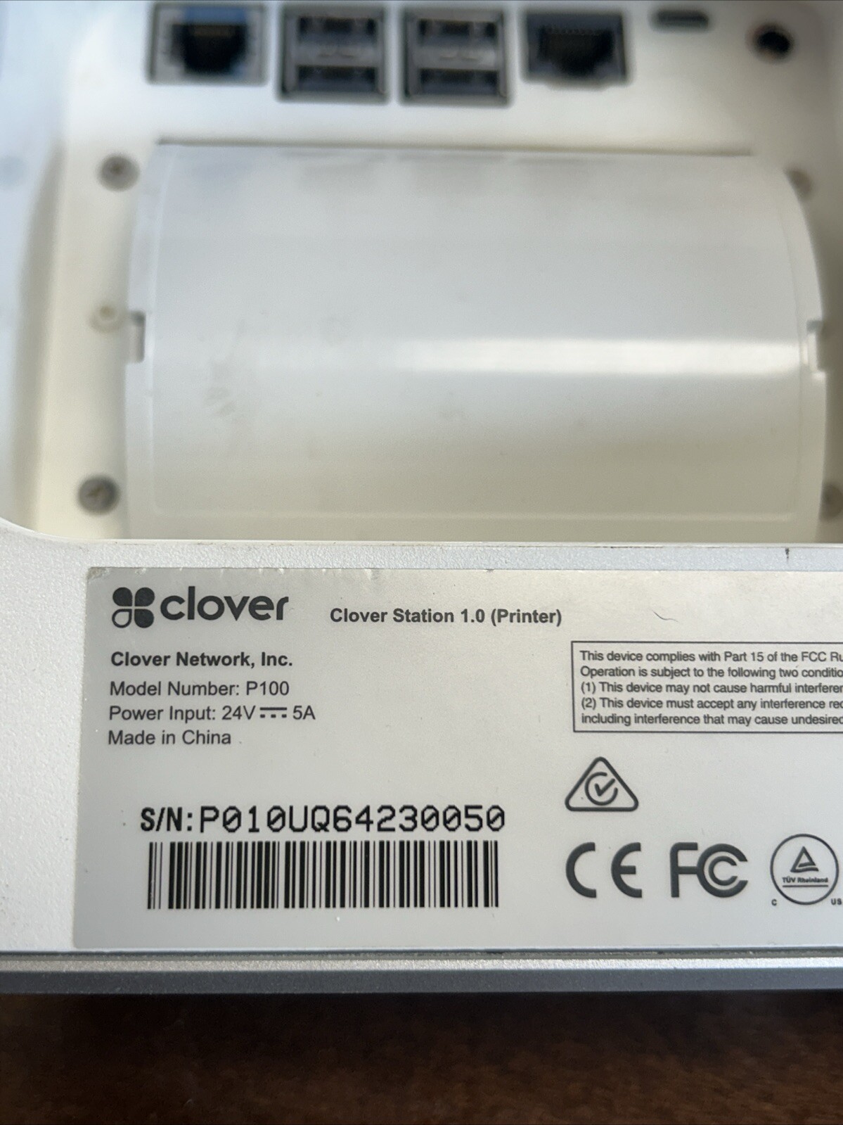 Clover Mini Wifi C300 Card Reader (NEW) w/Clover P100 printer (used)